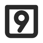 Number 9 Square SVG Icon